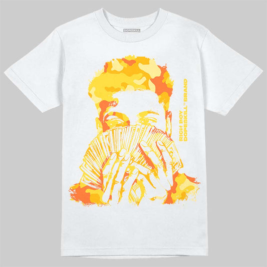 Jordan 4 "Tour Yellow" DopeSkill T-Shirt Rich Boy Camo Graphic Streetwear - White