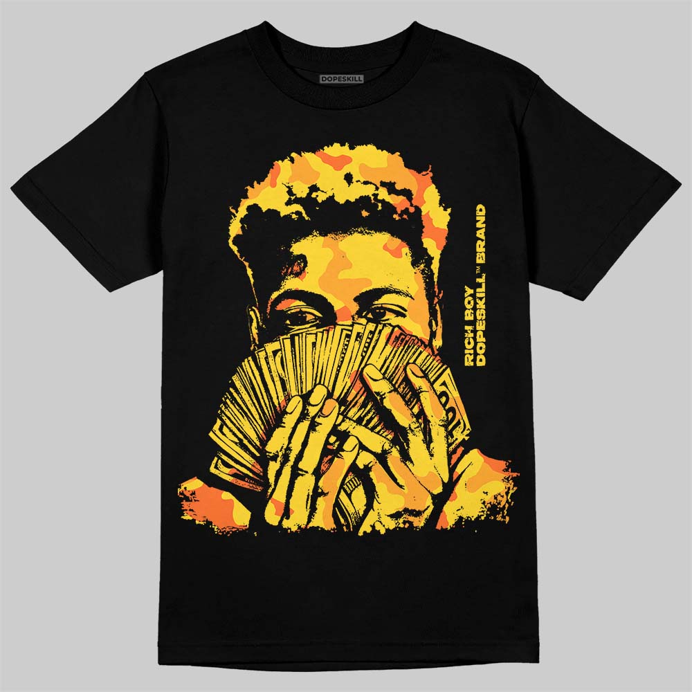 Jordan 4 "Tour Yellow" DopeSkill T-Shirt Rich Boy Camo Graphic Streetwear - Black