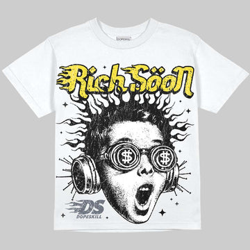 Jordan 4 "Tour Yellow" DopeSkill Oversize Print T-Shirt Rich Soon Graphic Streetwear - White 