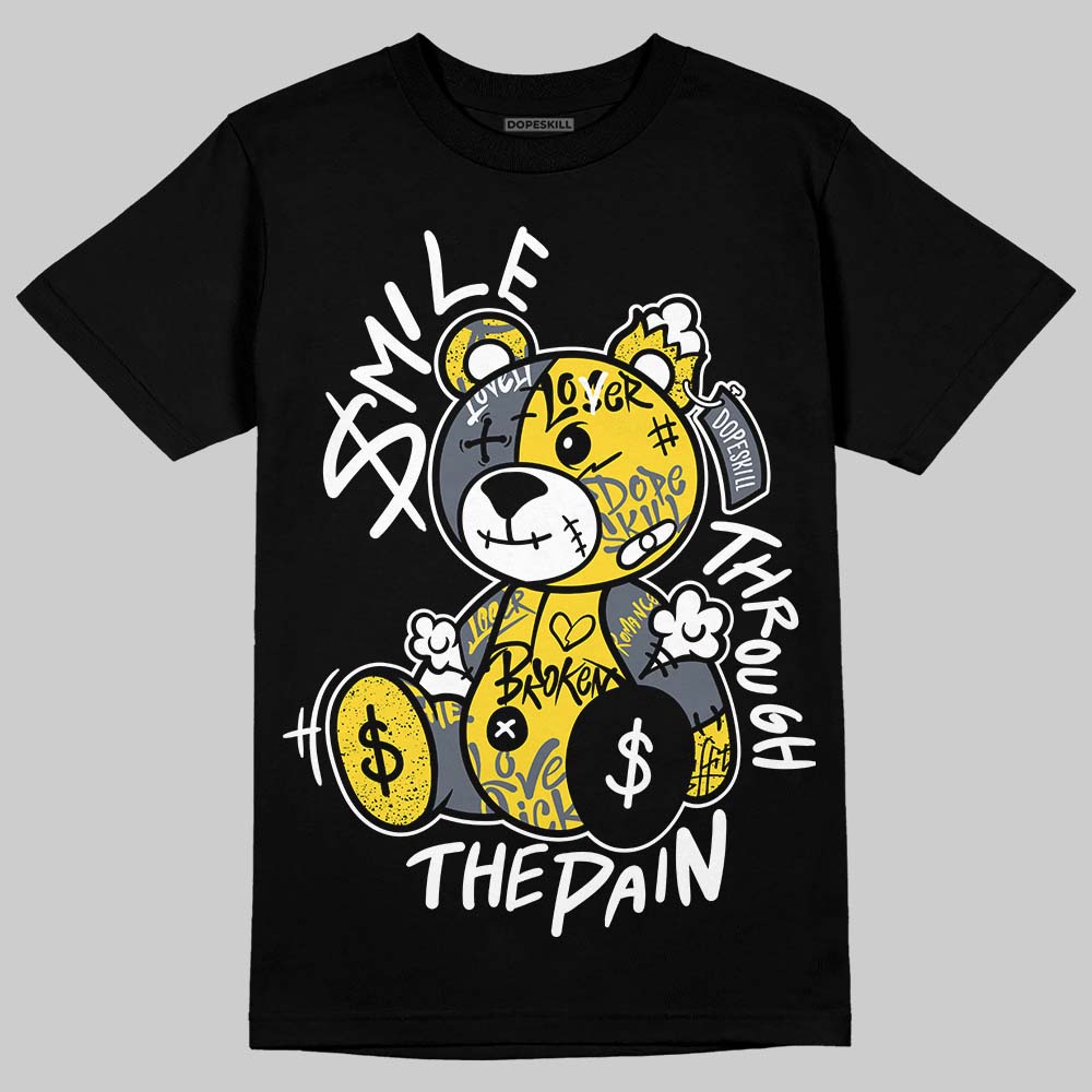 Jordan 4 "Tour Yellow" DopeSkill T-Shirt Smile Through The Pain Graphic Streetwear - Black