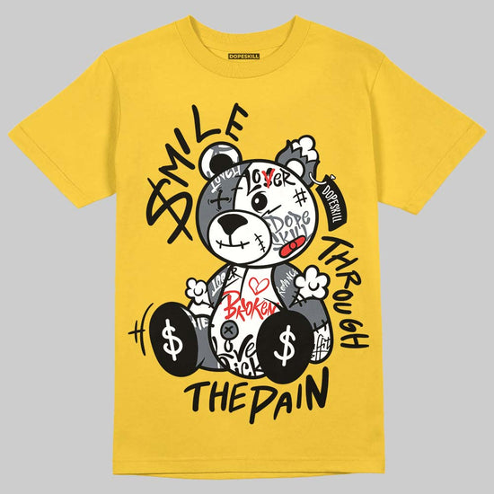 Jordan 4 "Tour Yellow" DopeSkill T-Shirt Smile Through The Pain Graphic Streetwear - Daisy