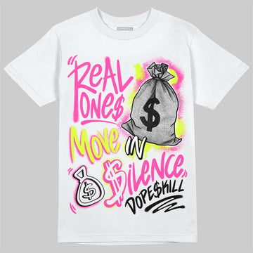 Jordan 7 Tennis Day DopeSkill T-Shirt Real Ones Move In Silence Graphic Streetwear - White 