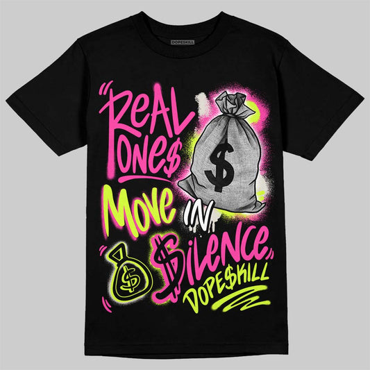 Jordan 7 Tennis Day DopeSkill T-Shirt Real Ones Move In Silence Graphic Streetwear - Black