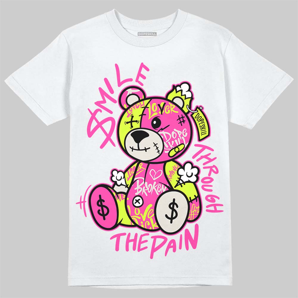 Jordan 7 Tennis Day DopeSkill T-Shirt Smile Through The Pain Graphic Streetwear - White