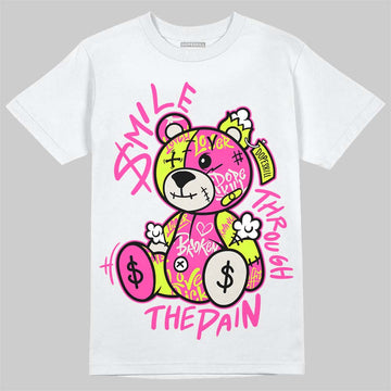Jordan 7 Tennis Day DopeSkill T-Shirt Smile Through The Pain Graphic Streetwear - White