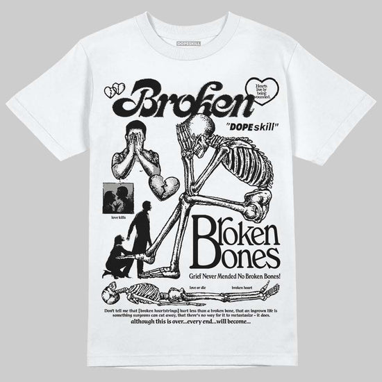 Jordan 8 "Chrome" DopeSkill T-Shirt Broken Bones Graphic Streetwear - White
