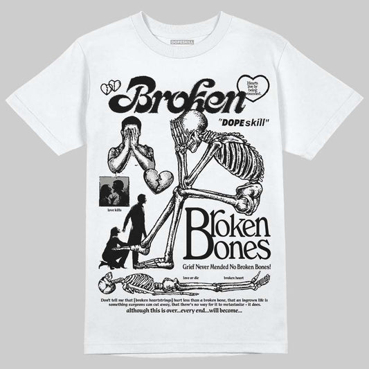 Jordan 8 "Chrome" DopeSkill T-Shirt Broken Bones Graphic Streetwear - White