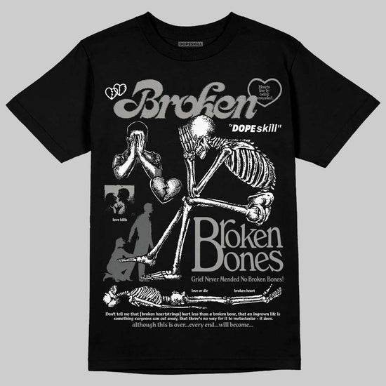 Jordan 8 "Chrome" DopeSkill T-Shirt Broken Bones Graphic Streetwear - Black