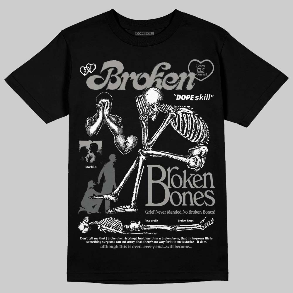 Jordan 8 "Chrome" DopeSkill T-Shirt Broken Bones Graphic Streetwear - Black
