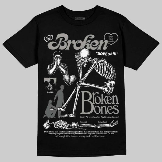 Jordan 8 "Chrome" DopeSkill T-Shirt Broken Bones Graphic Streetwear - Black