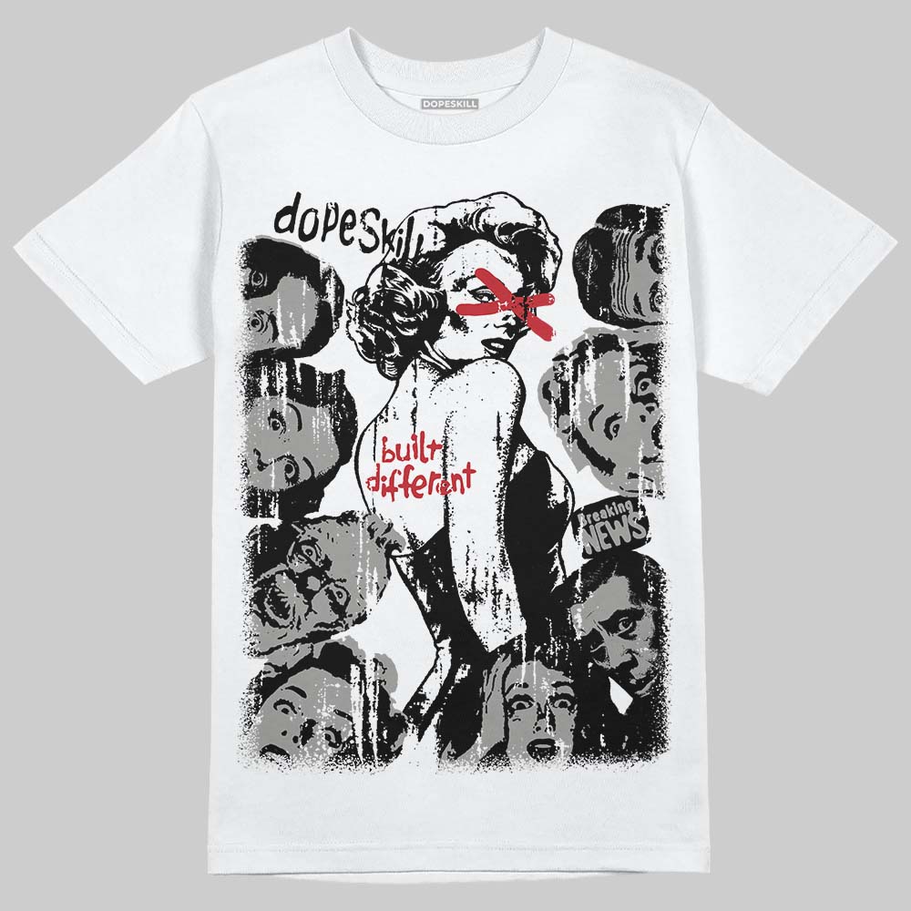 Jordan 8 "Chrome" DopeSkill T-Shirt Built Different Graphic Streetwear - White
