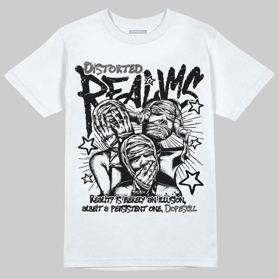 Jordan 8 "Chrome" DopeSkill T-Shirt Distorted Realms Graphic Streetwear - White