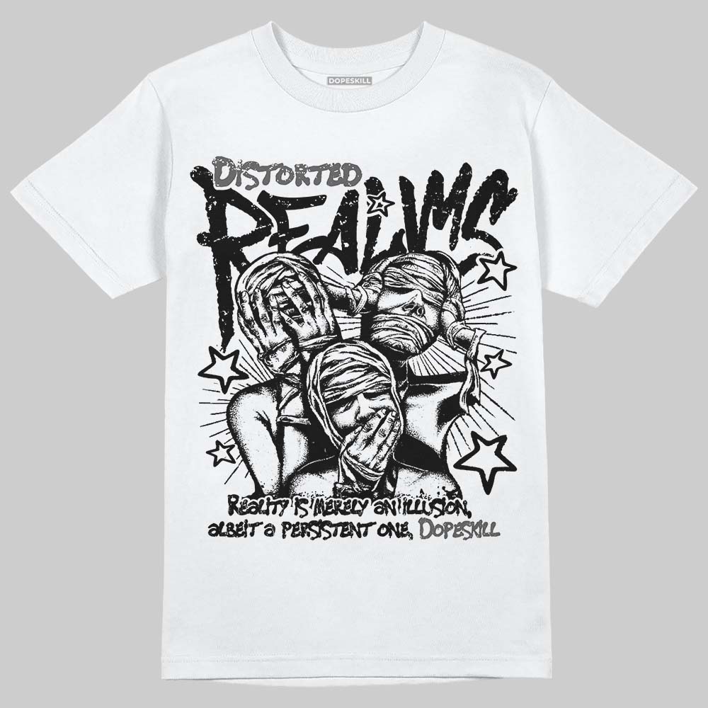 Jordan 8 "Chrome" DopeSkill T-Shirt Distorted Realms Graphic Streetwear - White