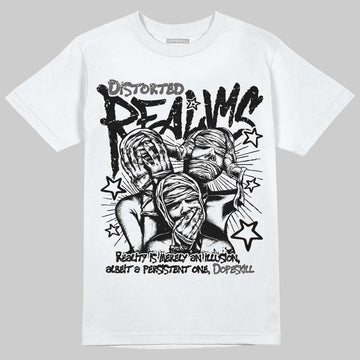 Jordan 8 "Chrome" DopeSkill T-Shirt Distorted Realms Graphic Streetwear - White