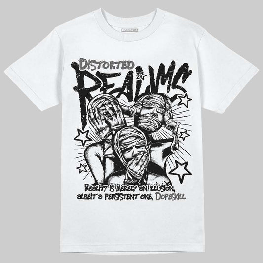 Jordan 8 "Chrome" DopeSkill T-Shirt Distorted Realms Graphic Streetwear - White