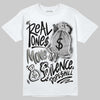 Jordan 8 "Chrome" DopeSkill T-Shirt Real Ones Move In Silence Graphic Streetwear - White