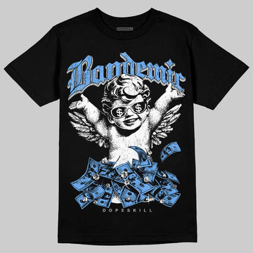 Jordan 5 Black University Blue DopeSkill T-Shirt Bandemic Graphic Streetwear - black