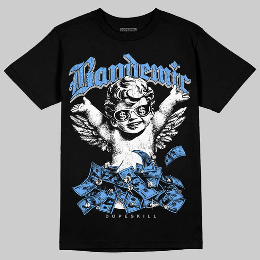 Jordan 5 Black University Blue DopeSkill T-Shirt Bandemic Graphic Streetwear - black