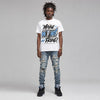 Black University Blue 5s DopeSkill T-Shirt Make Money Not Friend Typo Graphic