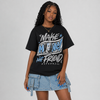 Black University Blue 5s DopeSkill T-Shirt Make Money Not Friend Typo Graphic