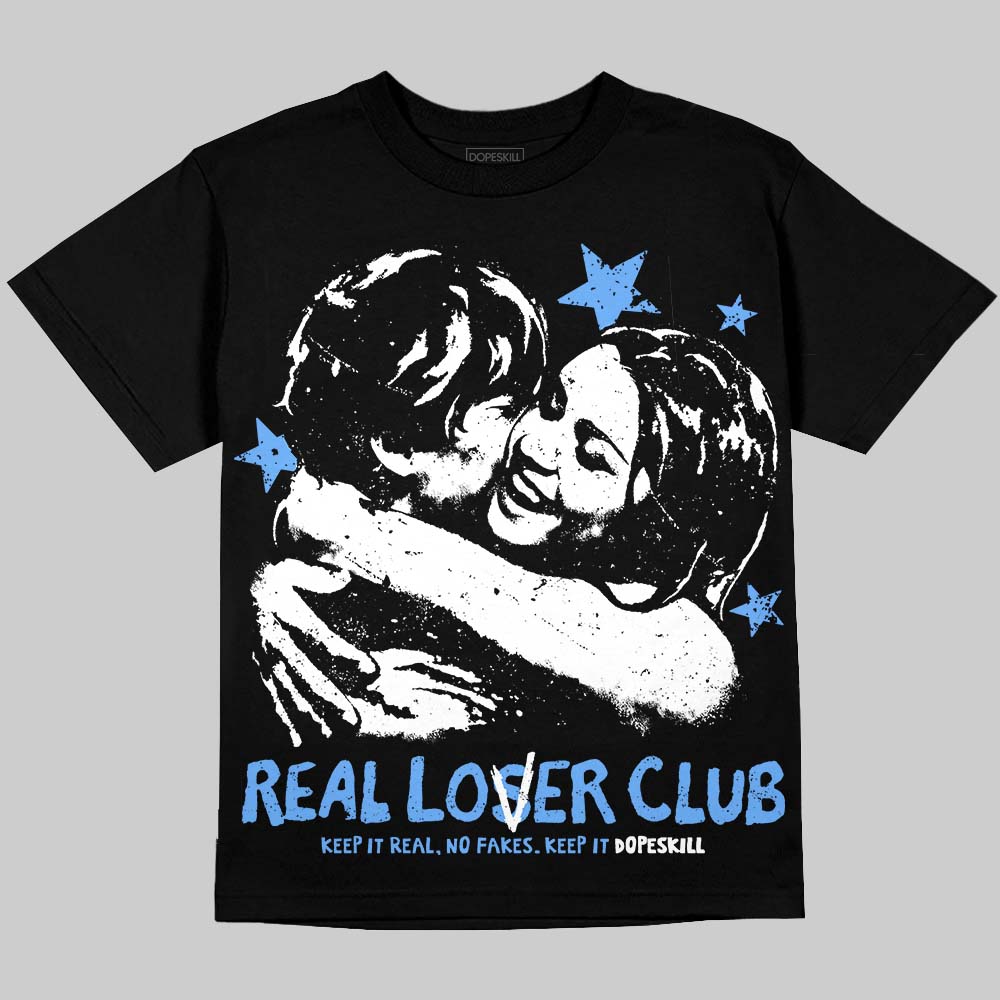 Jordan 5 Black University Blue DopeSkill Oversize Print T-Shirt Real Lover Club Graphic Streetwear x- Back