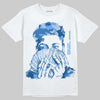Jordan 5 Black University Blue DopeSkill T-Shirt Rich Boy Camo Graphic Streetwear - White