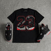Bred 4s DopeSkill T-Shirt 23 with 4s Pattern Graphic