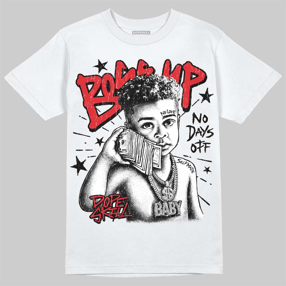 Jordan 4 Bred DopeSkill T-Shirt Boss Up Graphic Streetwear - White