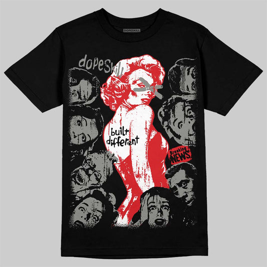 Jordan 4 Bred DopeSkill T-Shirt Built Different Graphic Streetwear - Black