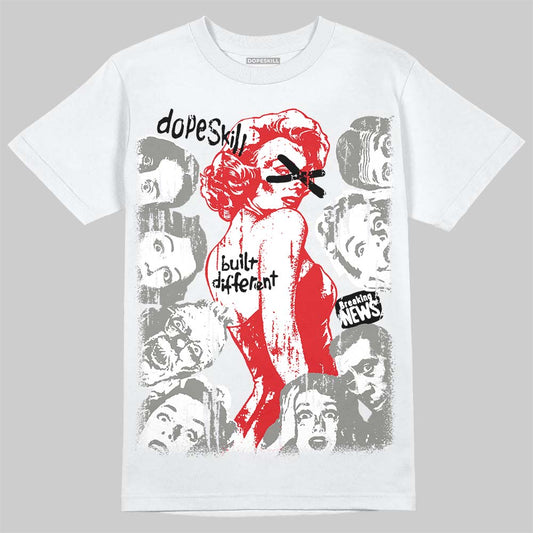 Jordan 4 Bred DopeSkill T-Shirt Built Different Graphic Streetwear - White