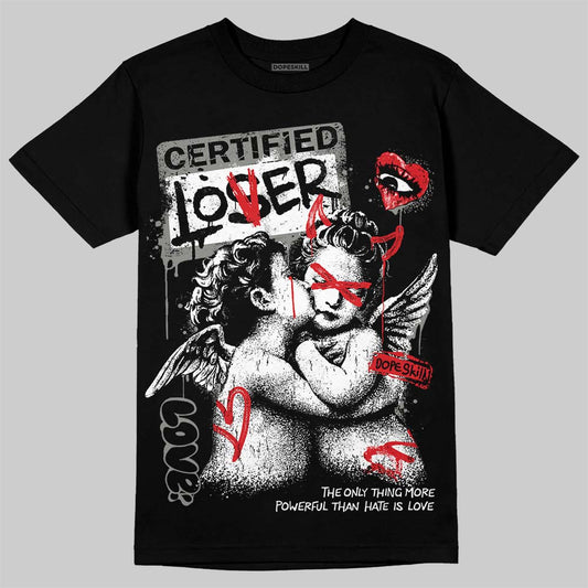 Jordan 4 Bred DopeSkill T-Shirt Certified Lover Graphic Streetwear - Black