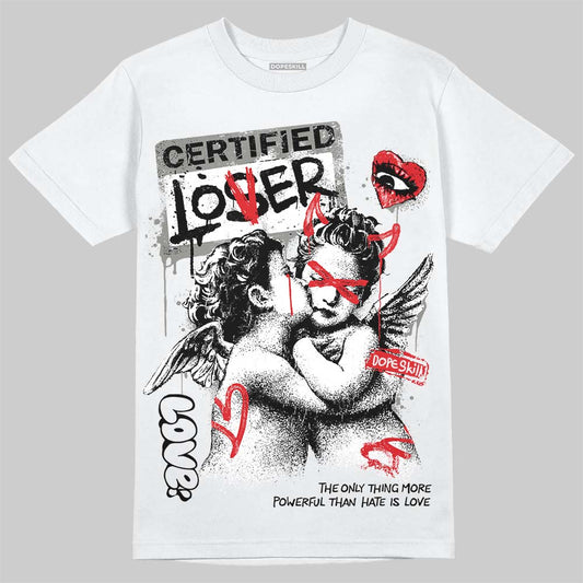 Jordan 4 Bred DopeSkill T-Shirt Certified Lover Graphic Streetwear - White