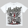 Jordan 4 Bred DopeSkill Oversize Print T-Shirt Heartless Graphic Streetwear - White