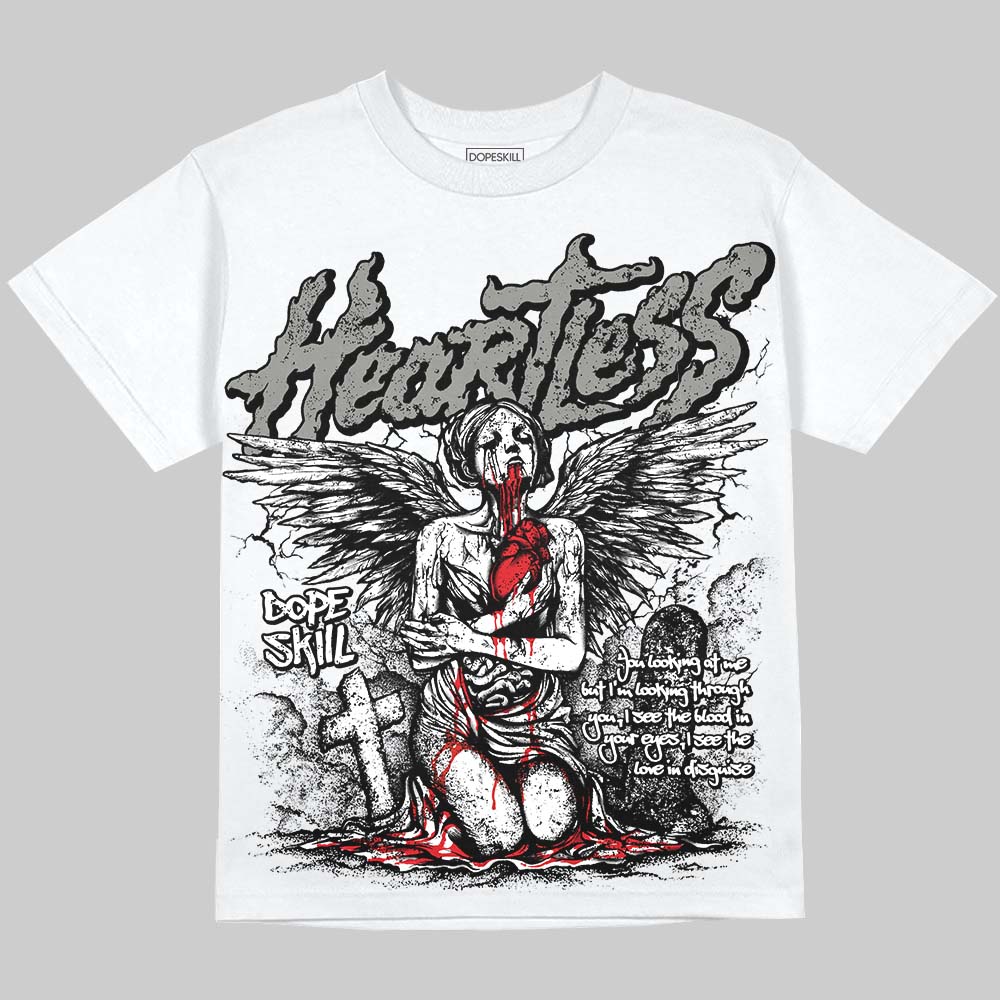 Jordan 4 Bred DopeSkill Oversize Print T-Shirt Heartless Graphic Streetwear - White