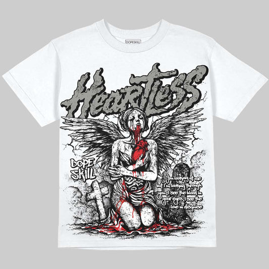 Jordan 4 Bred DopeSkill Oversize Print T-Shirt Heartless Graphic Streetwear - White