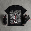 Bred 4s DopeSkill Oversize Print T-Shirt Heartless Graphic