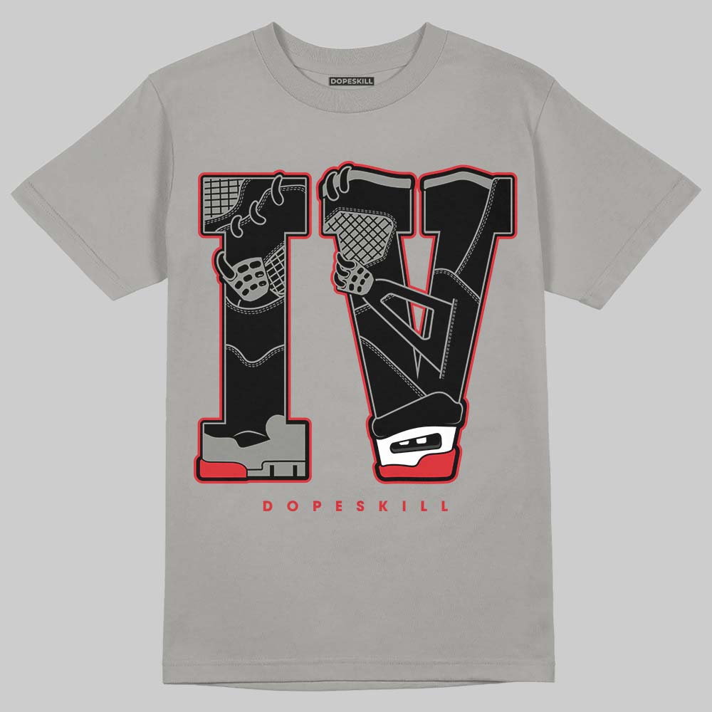 Jordan 4 Bred DopeSkill T-Shirt IV Jordan 4 Graphic Streetwear - Gravel