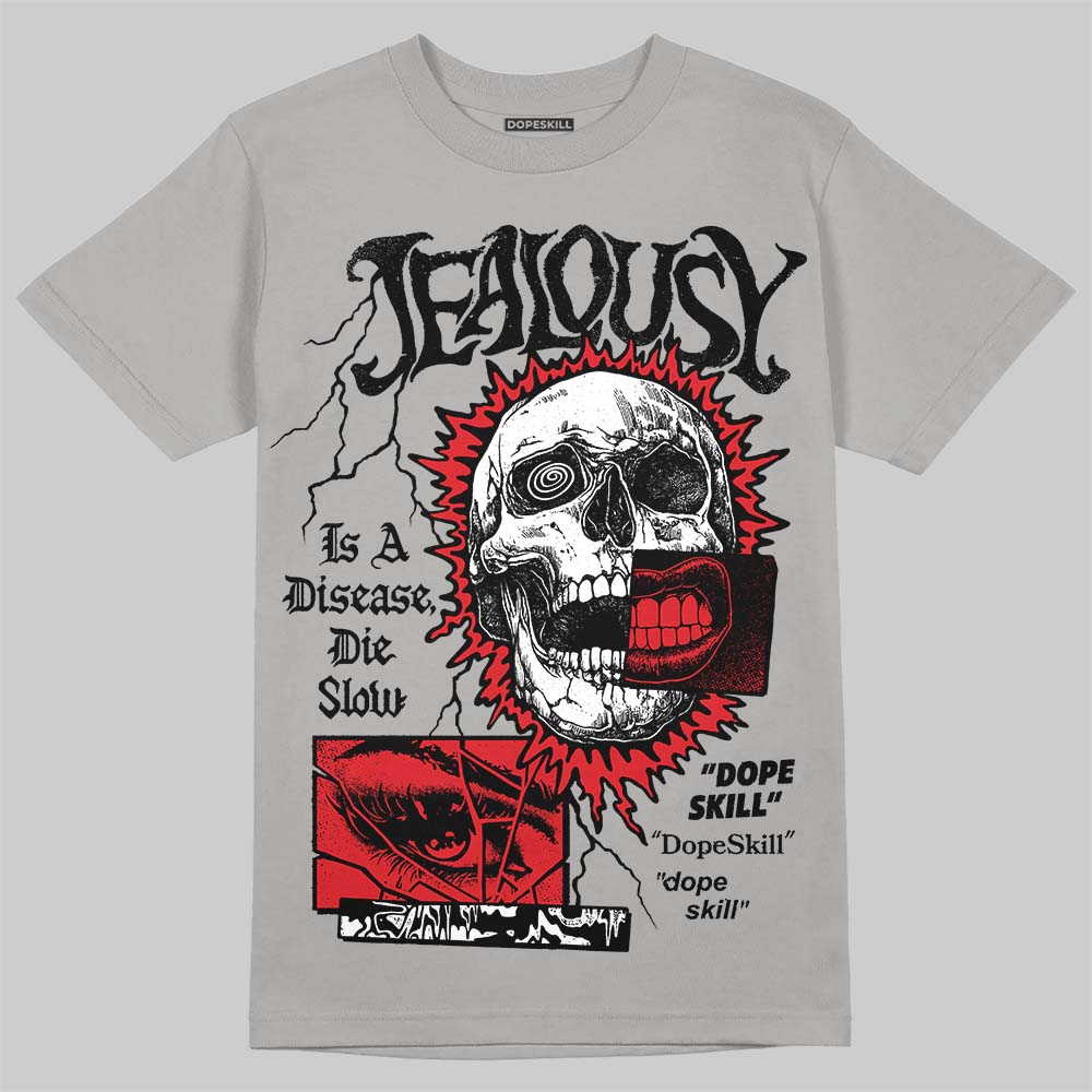 Jordan 4 Bred DopeSkill T-Shirt Jealousy Graphic Streetwear - Gravel