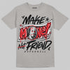 Jordan 4 Bred DopeSkill T-Shirt Make Money Not Friend Typo Graphic Streetwear - Gravel