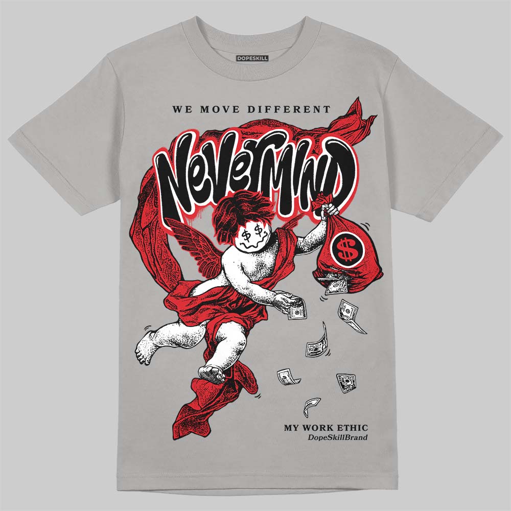 Jordan 4 Bred DopeSkill T-Shirt Nevermind Graphic Streetwear - Gravel