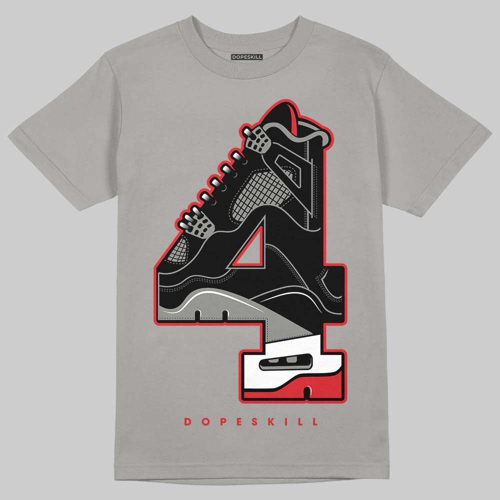 Jordan 4 Bred DopeSkill T-Shirt No.4 Graphic Streetwear - Gravel