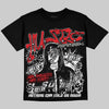 Jordan 4 Bred DopeSkill Oversize Print T-Shirt No Money No Lust Graphic Streetwear - Black