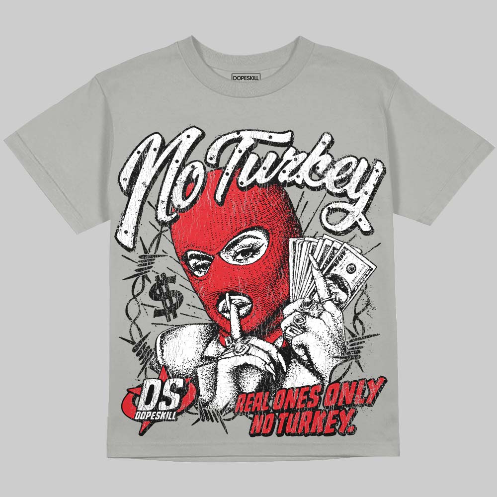 Jordan 4 Bred DopeSkill Oversize Print T-Shirt No Turkey Graphic Streetwear - Grey