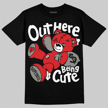 Jordan 4 Bred DopeSkill T-Shirt Out Here Being Cute Graphic Streetwear - Black