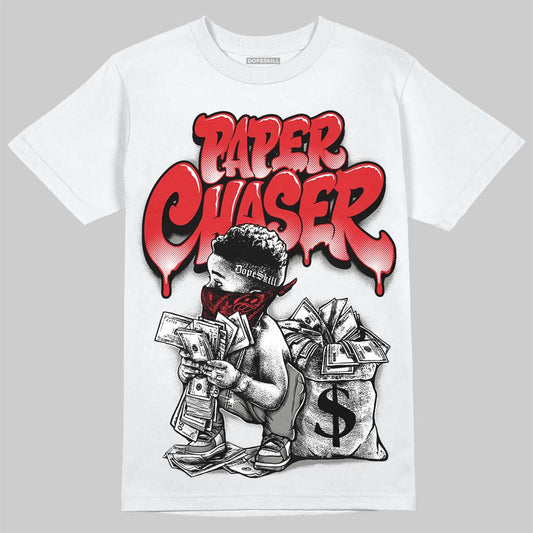 Jordan 4 Bred DopeSkill T-Shirt Paper Chaser Boy Graphic Streetwear - White