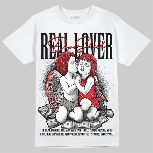 Jordan 4 Bred DopeSkill T-Shirt Real Lover Graphic Streetwear - White