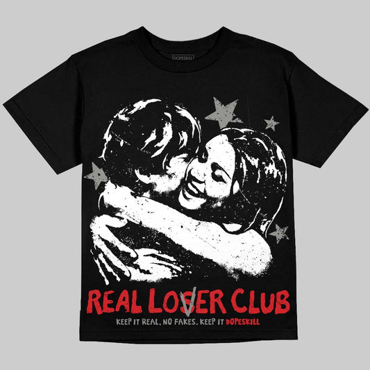 Jordan 4 Bred DopeSkill Oversize Print T-Shirt Real Lover Club Graphic Streetwear - black