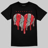 Jordan 4 Bred DopeSkill T-Shirt Slime Drip Heart Graphic Streetwear - Black
