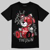 Jordan 4 Bred DopeSkill T-Shirt Smile Through The Pain Graphic Streetwear - Black