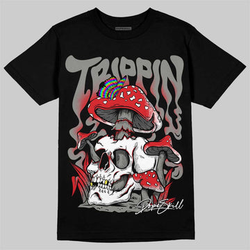 Jordan 4 Bred DopeSkill T-Shirt Trippin Graphic Streetwear - Black